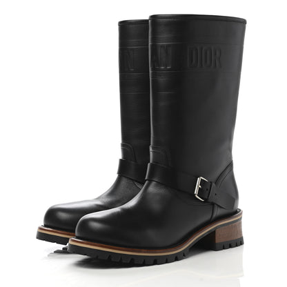 Christian Dior Calfskin Embossed Dior Quest 35mm Biker Boots 37 Black 3 of 8