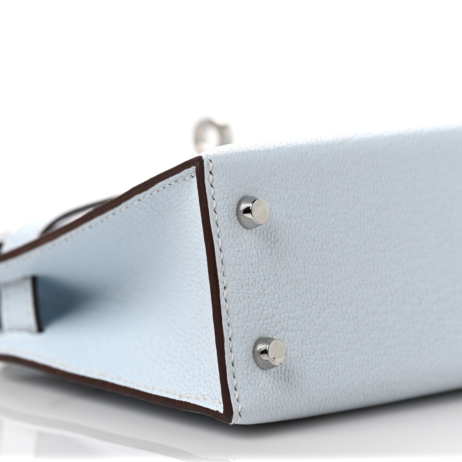 Hermes Chevre Mysore Mini Kelly Sellier 20 Bleu Brume 6 of 8