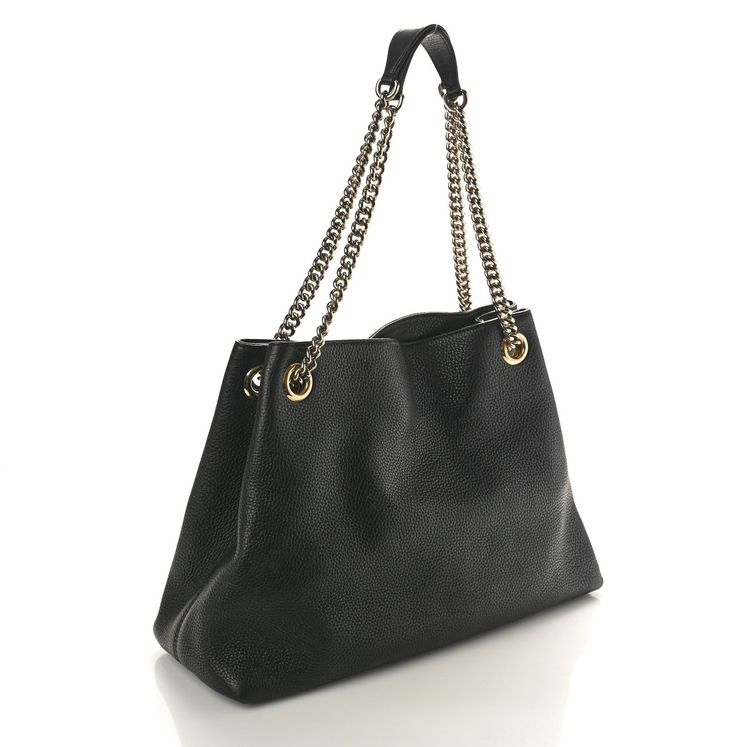 Gucci Pebbled Calfskin Medium Soho Chain Shoulder Bag Black 3 of 11