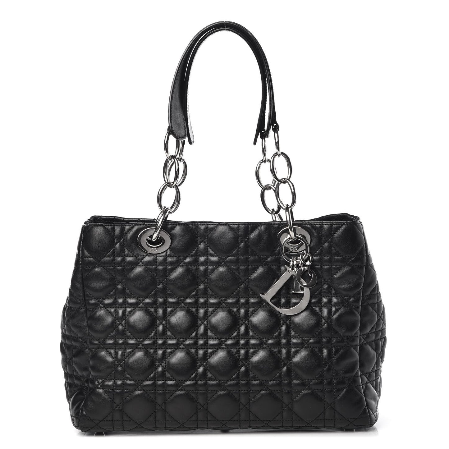 Lambskin Cannage Small Dior Soft Shopping Tote Black