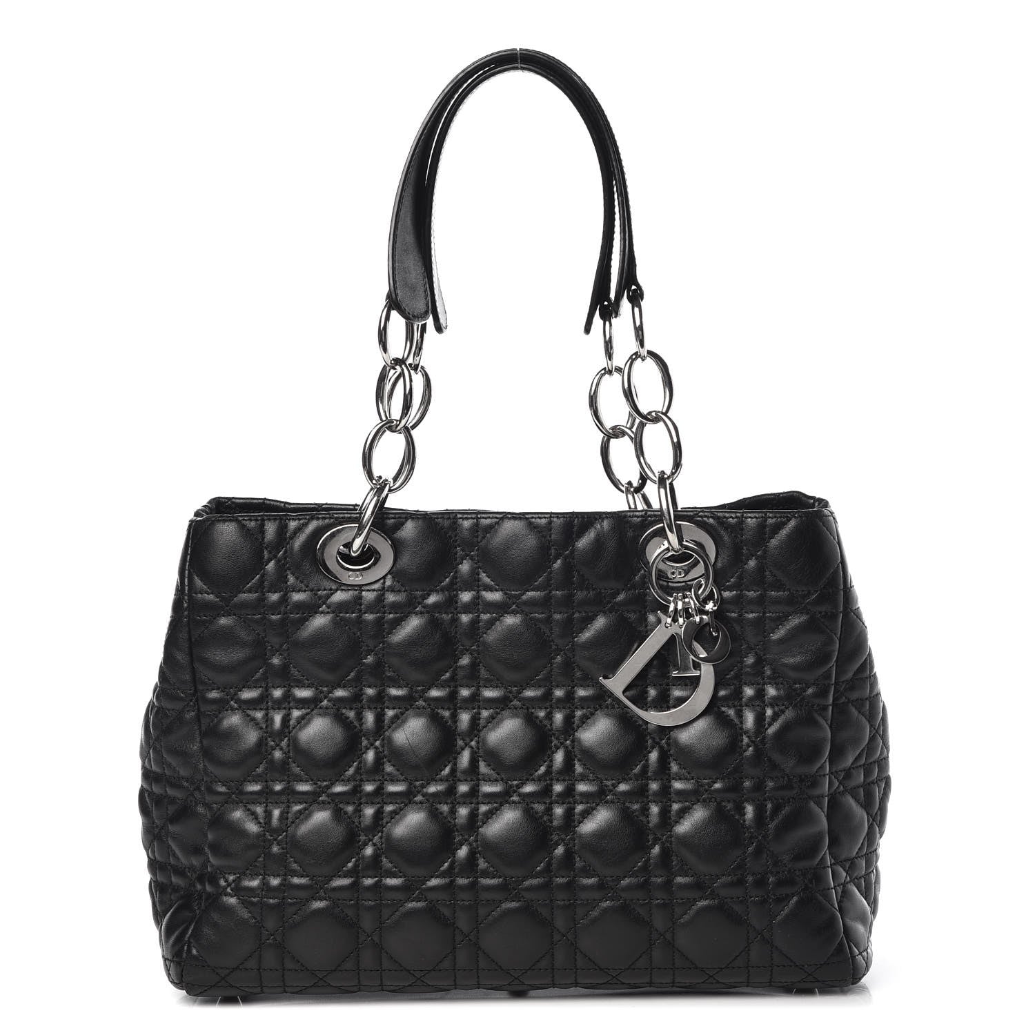Christian Dior Lambskin Cannage Small Dior Soft Shopping Tote Black 1 of 8