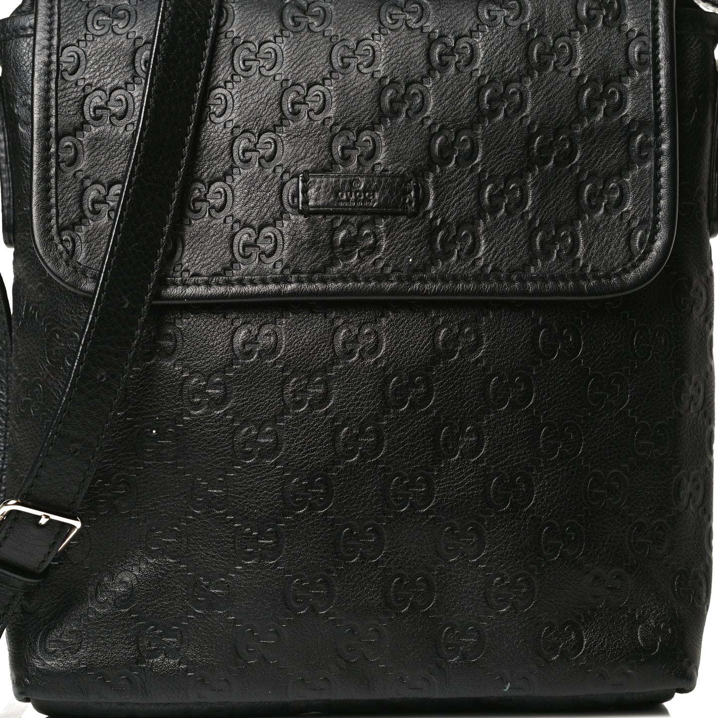 Guccissima Small Flap Messenger Bag Black