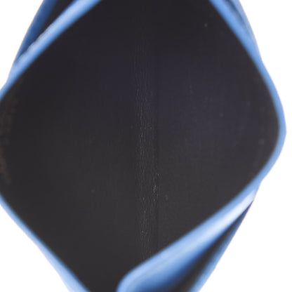 Saint Laurent Grain De Poudre Matelasse Monogram Credit Card Case Blue Clair 5 of 13