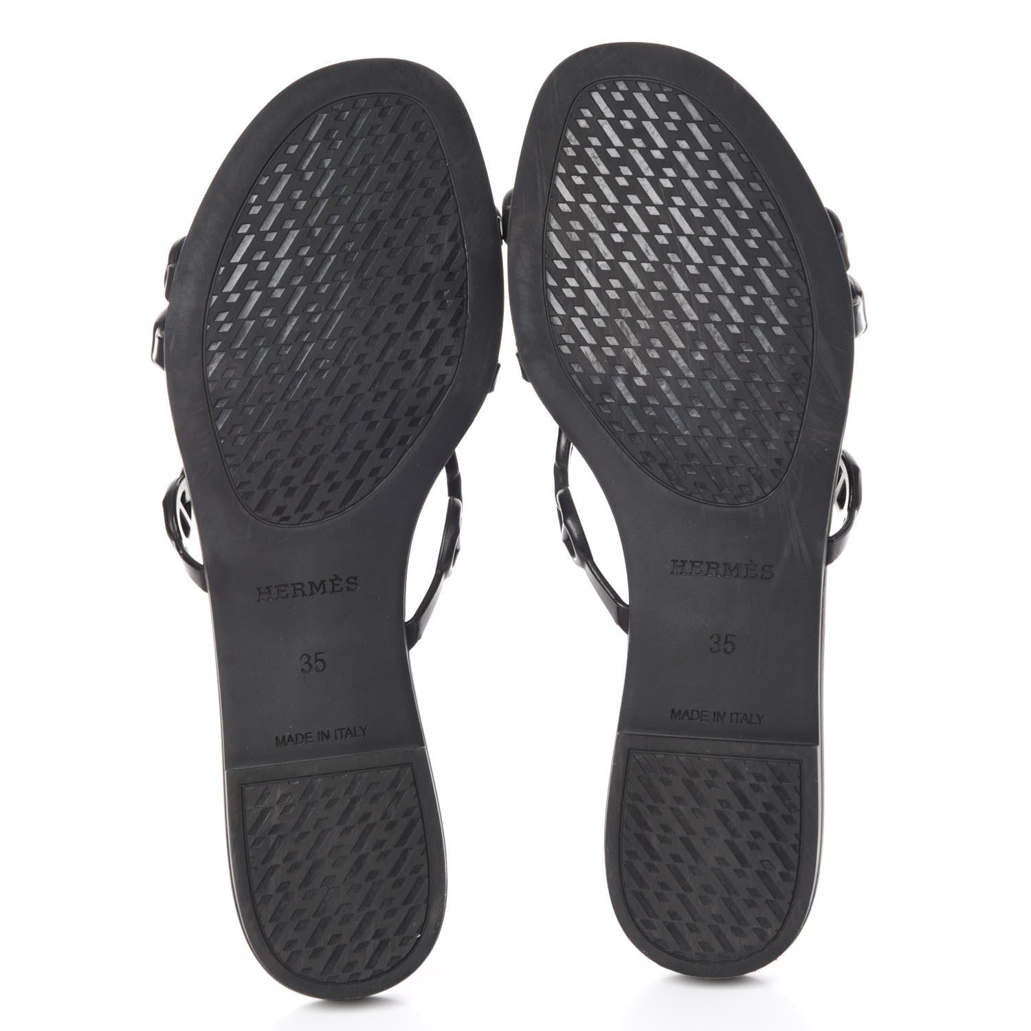 Hermes Rubber Chaine d'Ancre Rivage Sandals 35 Black 5 of 10