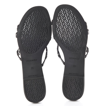 Hermes Rubber Chaine d'Ancre Rivage Sandals 35 Black 5 of 10
