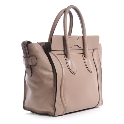 Celine Drummed Calfskin Mini Luggage Dune 3 of 7