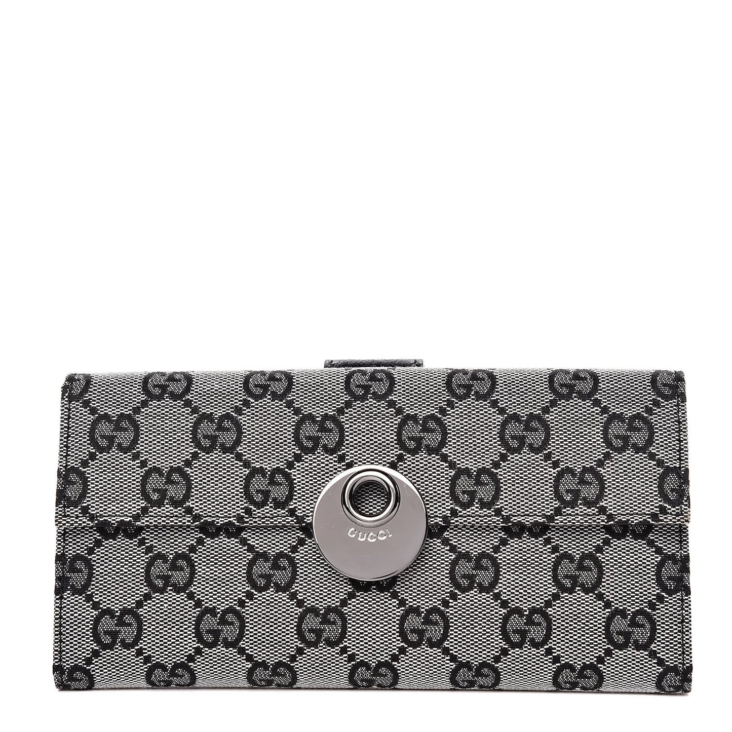 Monogram Eclipse Continental Flap Wallet Beige Blue
