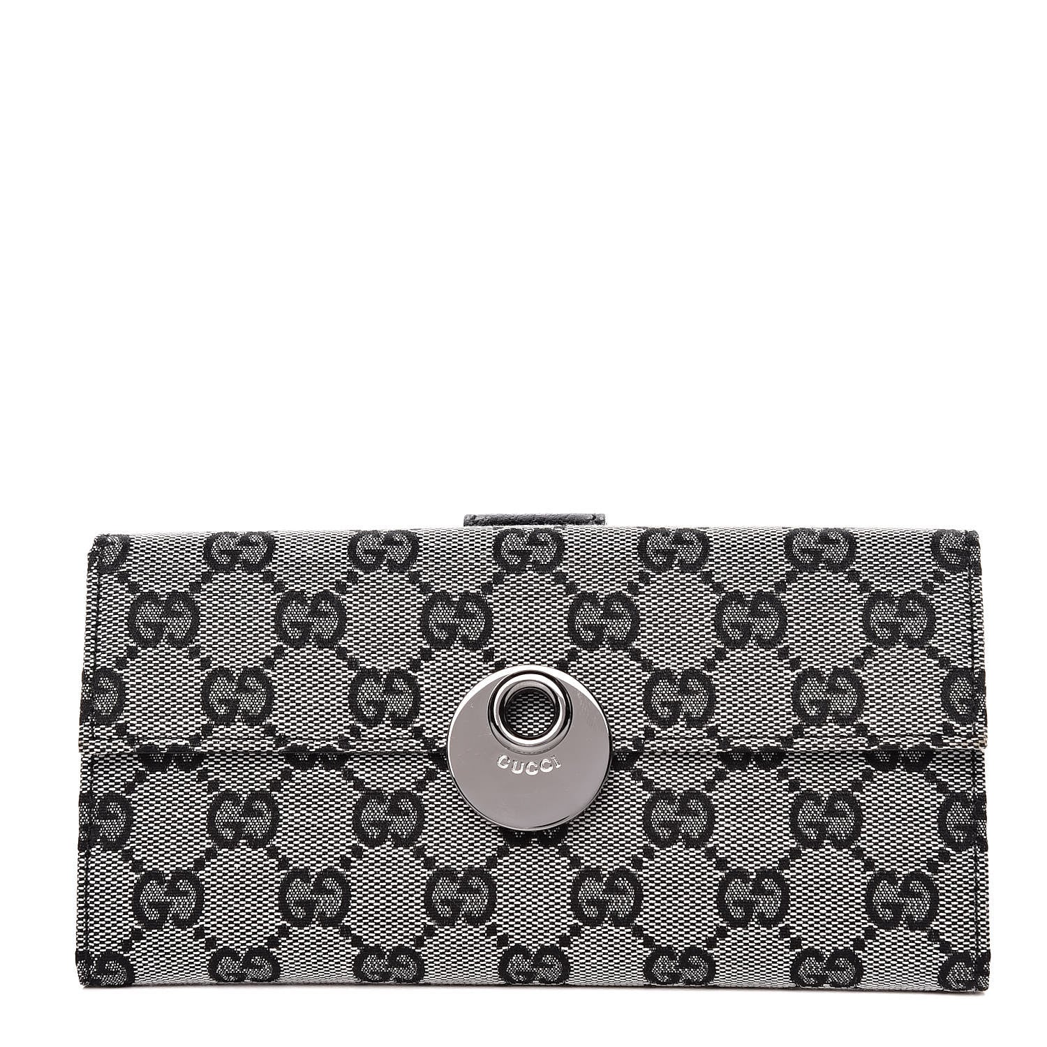Gucci Monogram Eclipse Continental Flap Wallet Beige Blue 1 of 10