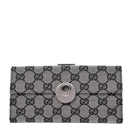 Gucci Monogram Eclipse Continental Flap Wallet Beige Blue 1 of 10
