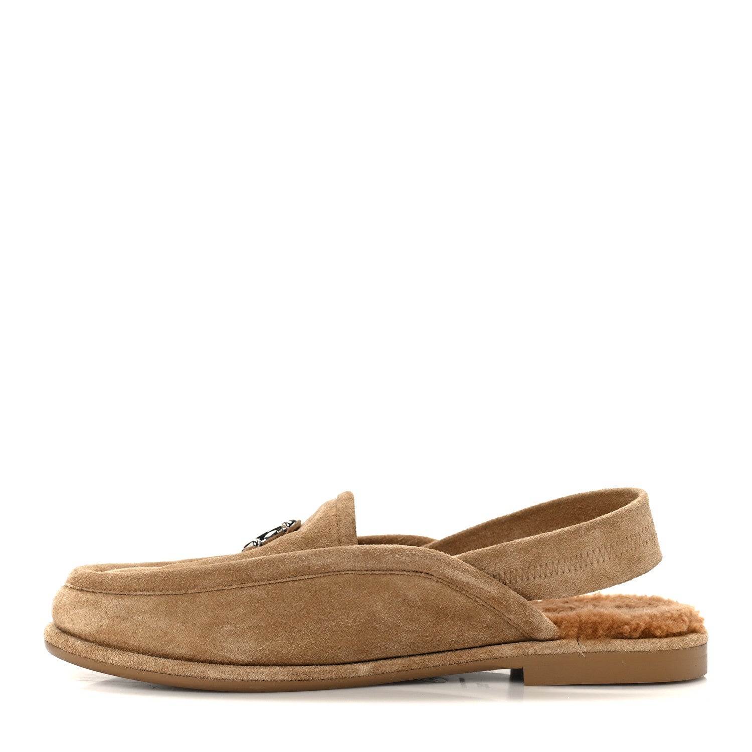 Chanel Suede Calfskin CC Slingback Loafers 35 Dark Beige 1 of 10