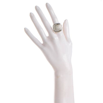 David Yurman Sterling Silver Diamond 17mm Albion Pave Ring 53 6.5 2 of 5
