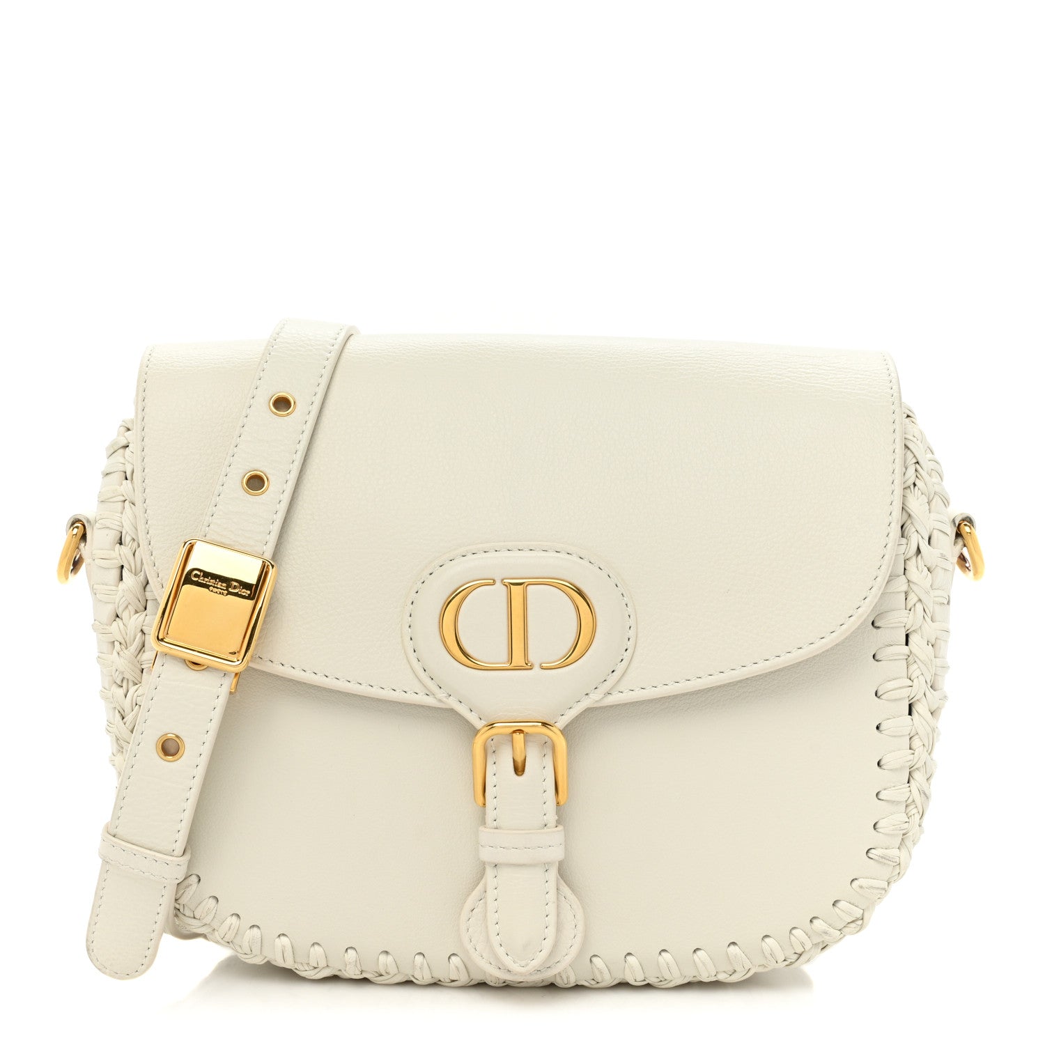 Christian Dior Grained Calfskin Medium Whipstitched Bobby Bag White 1 of 15