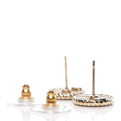 Chanel Enamel CC Earrings Blue Gold 3 of 5