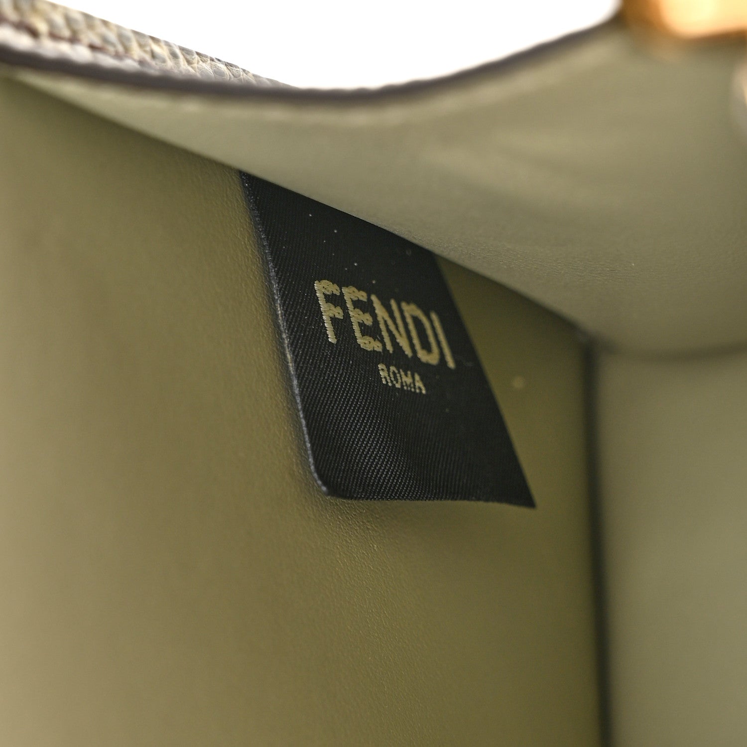 Fendi Lizard Togo Lucido Petite Peekaboo I SEE U Satchel Green Tea 7 of 11