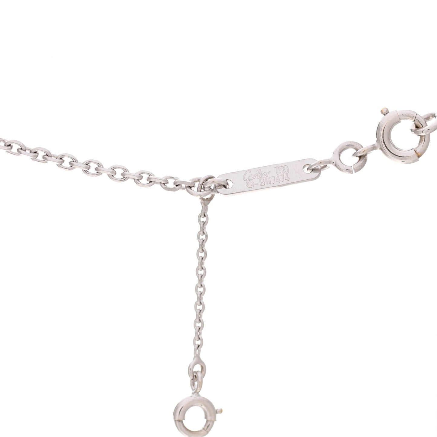 18K White Gold Diamond Small Hearts and Symbols Pendant Necklace