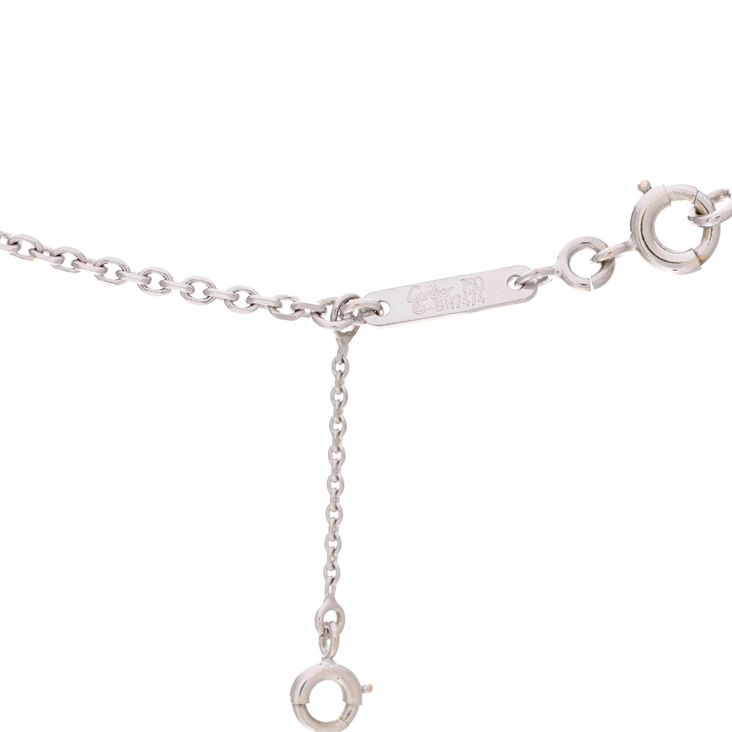 Cartier 18K White Gold Diamond Small Hearts and Symbols Pendant Necklace 4 of 5