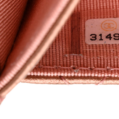 Chanel Metallic Calfskin Quilted Reissue Flap Card Holder Copper Pink 15 of 18