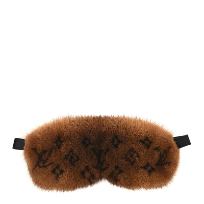 Louis Vuitton Monogram Mink Fur Sleep Mask Brown 1 of 5