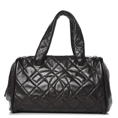 Chanel Caviar Quilted CC Timeless Bowler Brown 1 of 11