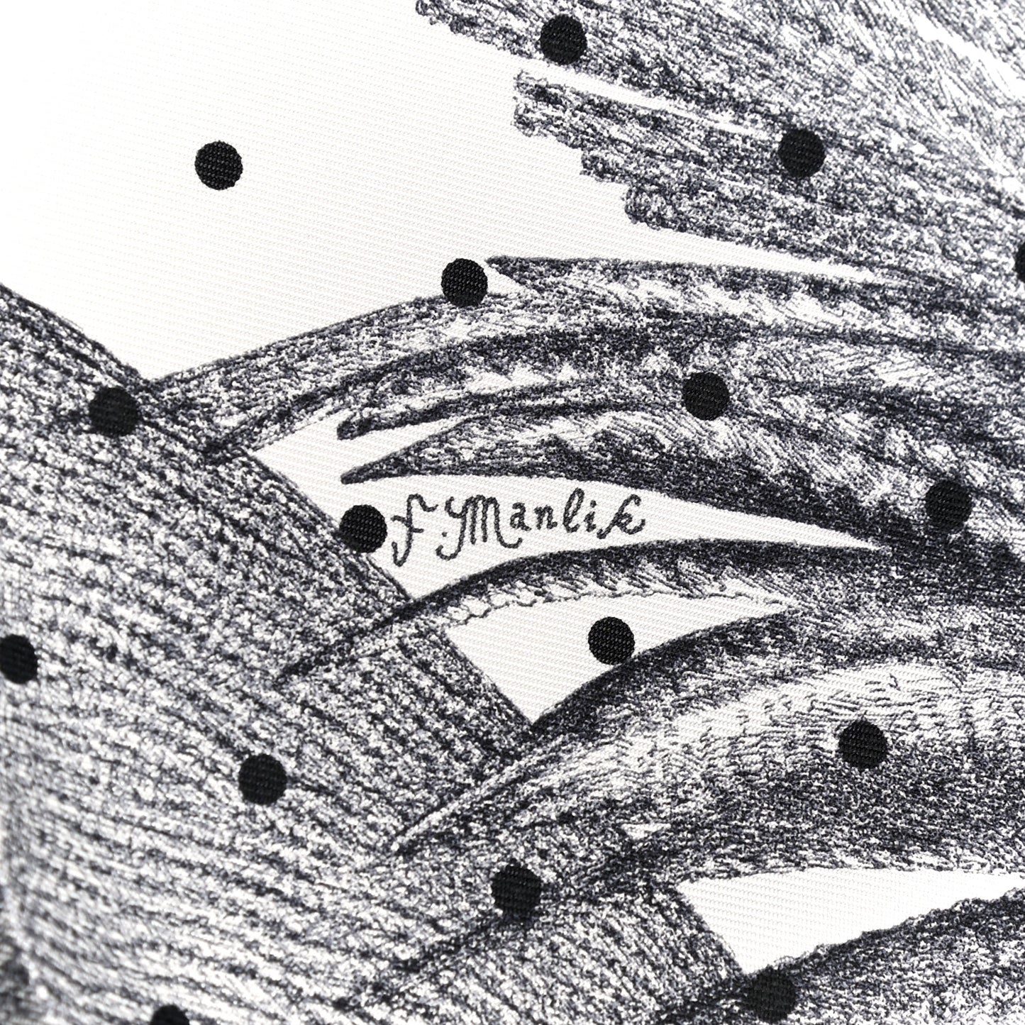 Silk Plumets Et Panaches Scarf 90 White Black Anthracite