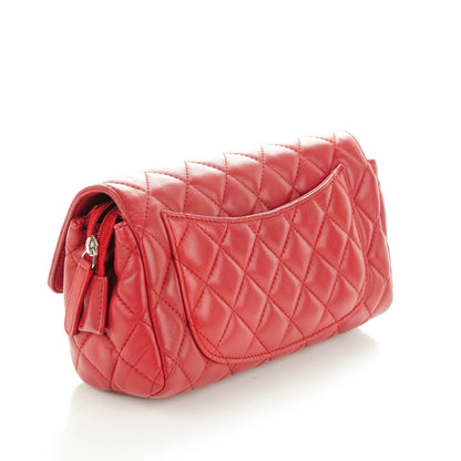 Chanel Lambskin Quilted Flap Cosmetic Case Red 3 of 8