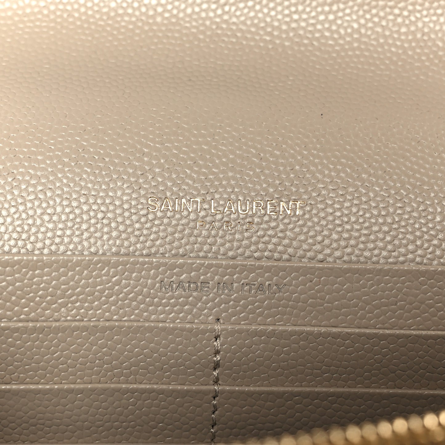 Grain De Poudre Matelasse Chevron Monogram Chain Wallet Sea Salt