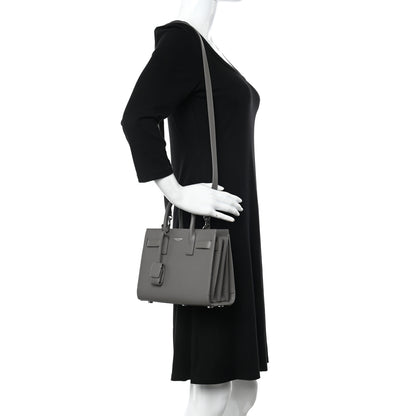 Saint Laurent Grained Calfskin Nano Sac De Jour Fog 2 of 12