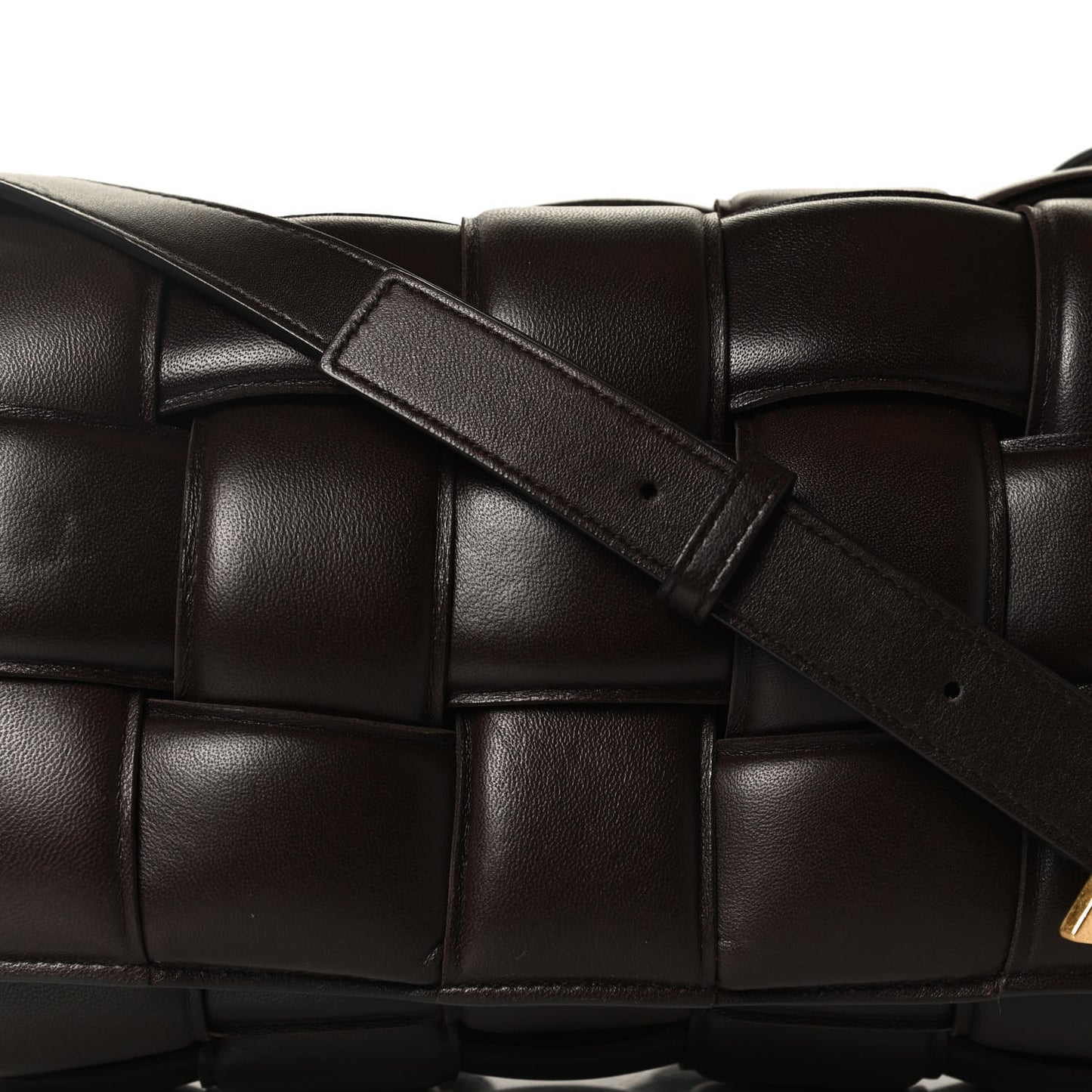 Nappa Maxi Intreccio Padded Cassette Crossbody Bag Fondente