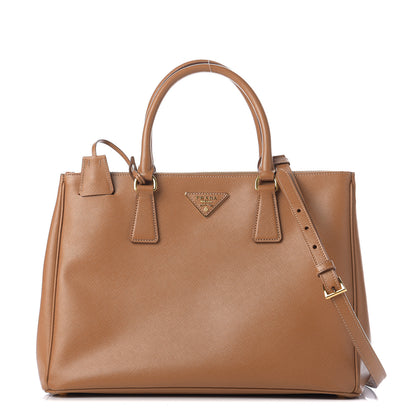 Prada Saffiano Medium Galleria Double Zip Tote Caramel 1 of 8
