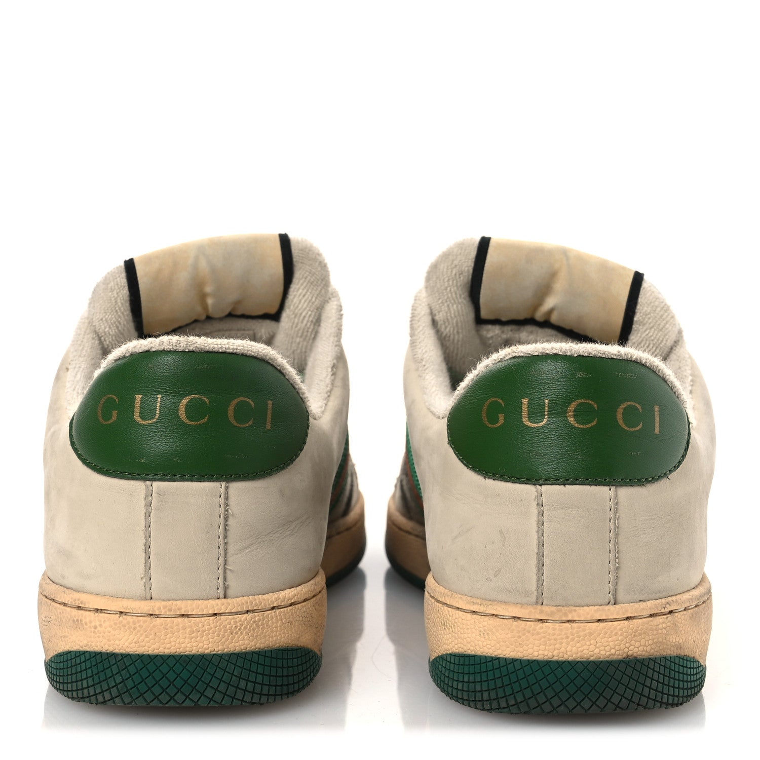 Gucci GG Monogram Nubuck Web Womens Screener Sneakers 40 New Sand Dusty Milk Vintage Green 6 of 16
