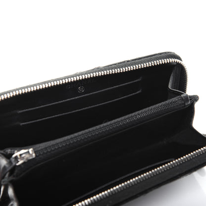 Chanel Lambskin Camellia Studded Large Gusset Zip Around Wallet Black 12 of 15