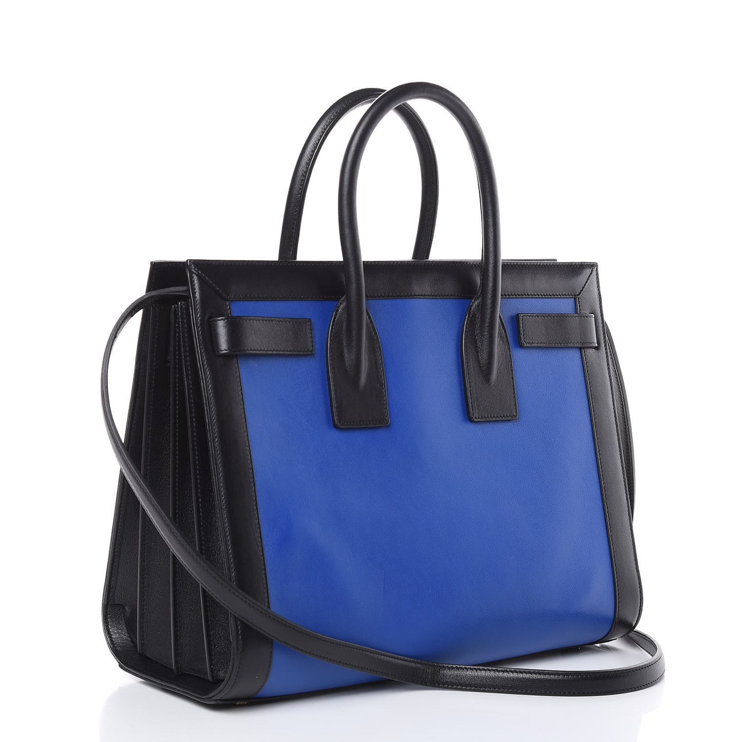 Calfskin Bi-Color Small Sac De Jour Royal Blue Black