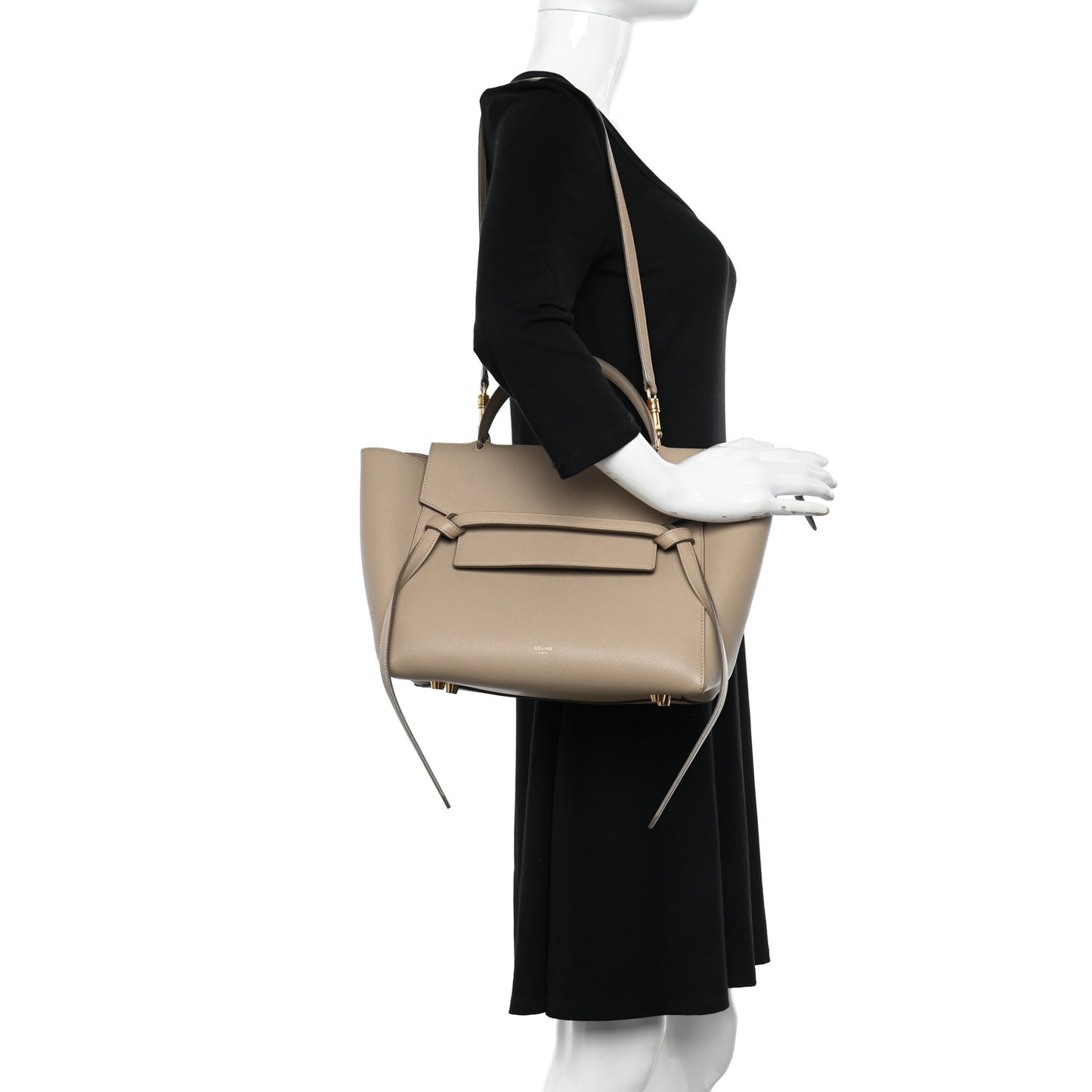 Grained Calfskin Mini Belt Bag Light Taupe