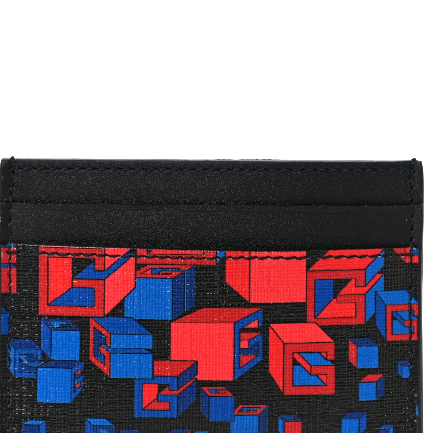 Gucci Canvas Moon Calfskin G Supreme Space Print Card Holder Black Red Blue 7 of 12