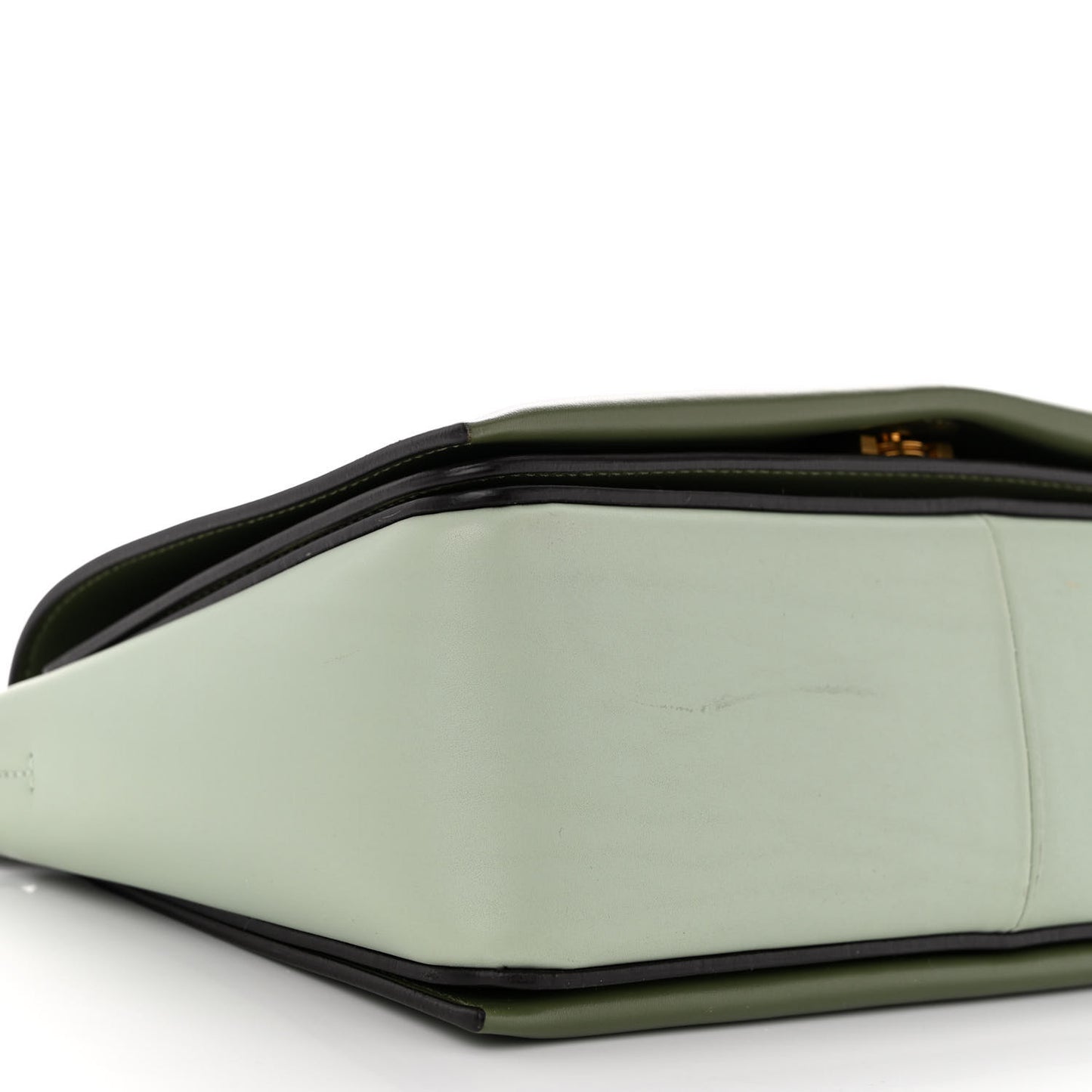 Shiny Smooth Calfskin Medium Frame Shoulder Bag Pastel Green