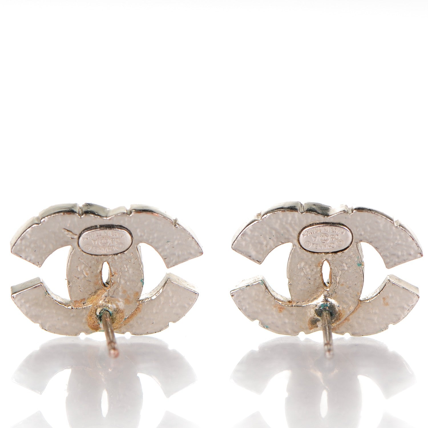Chanel Baguette Crystal CC Earrings Silver 3 of 4