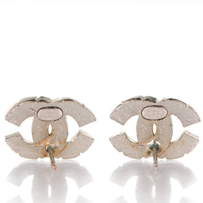 Chanel Baguette Crystal CC Earrings Silver 3 of 4