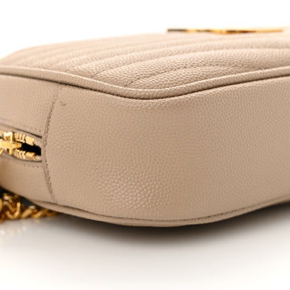 Saint Laurent Grain De Poudre Matelasse Monogram Mini Lou Camera Bag Dark Beige 9 of 10