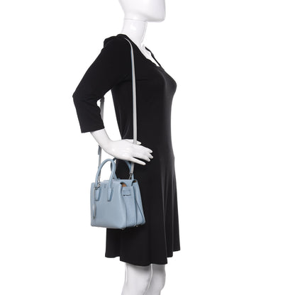 MCM Grained Calfskin Mini Milla Tote Sky Blue 2 of 10