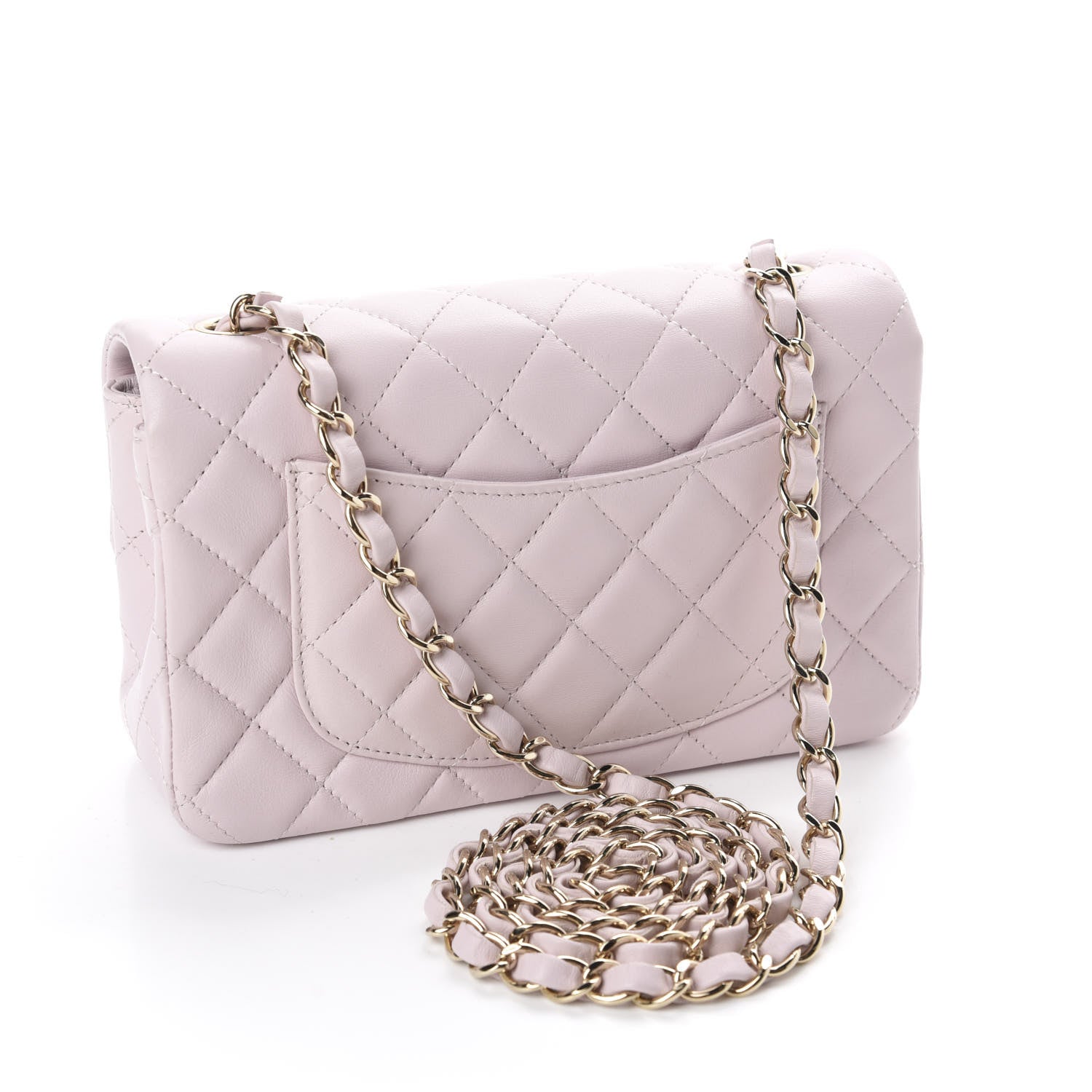 Chanel Lambskin Quilted Mini Rectangular Flap Light Pink 3 of 11