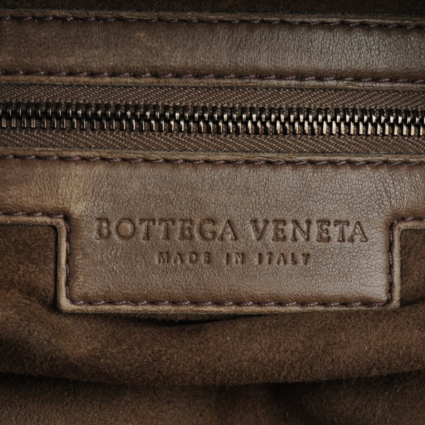 Nappa Intrecciato Alligator Large Shoulder Bag Brown
