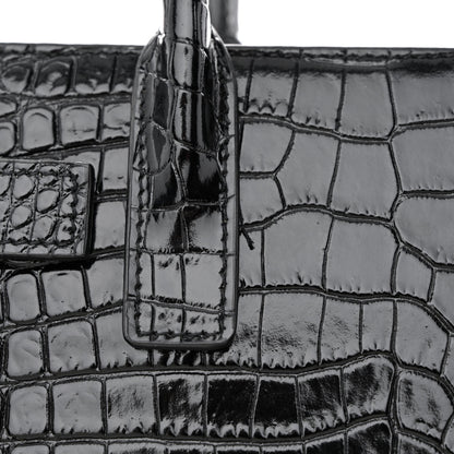 Saint Laurent Calfskin Crocodile Embossed Nano Sac De Jour Black 11 of 13