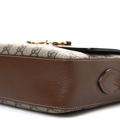 Gucci GG Supreme Monogram Small Horsebit 1955 Shoulder Bag Beige Brown Sugar 10 of 12