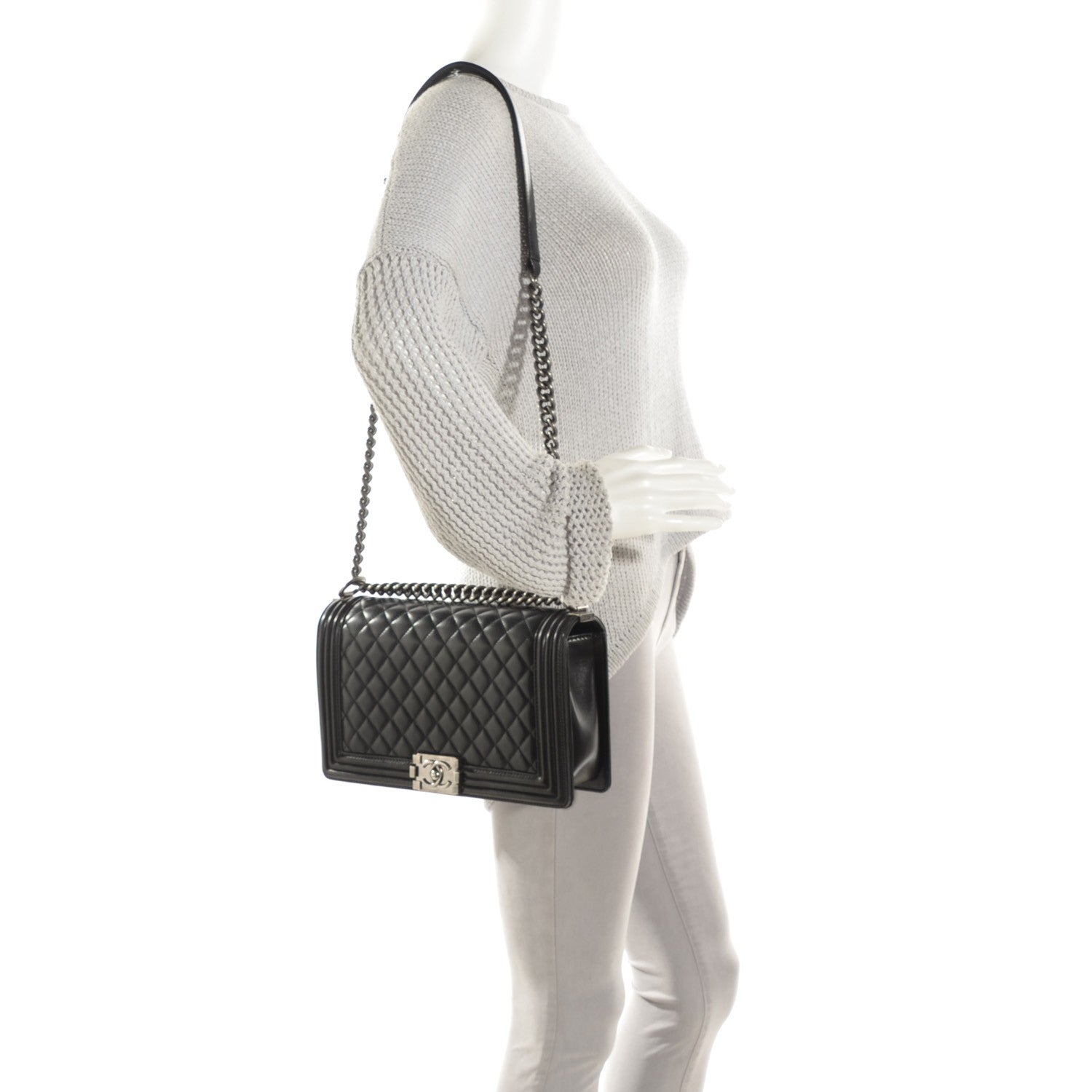 Chanel Lambskin Quilted New Medium Boy Flap Black 2 of 9