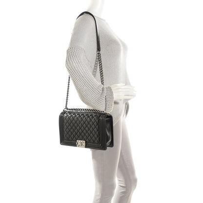 Chanel Lambskin Quilted New Medium Boy Flap Black 2 of 9