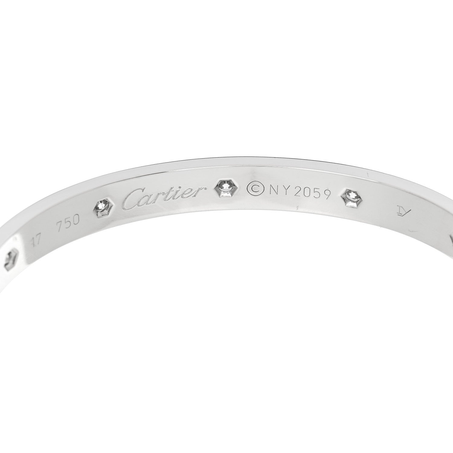 Cartier 18K White Gold 10 Diamond LOVE Bracelet 5 of 8