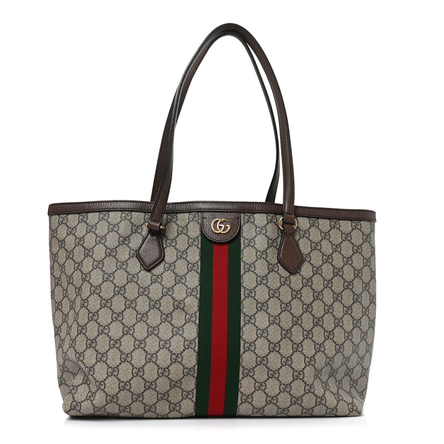 GG Supreme Monogram Medium Ophidia Shopping Tote Brown