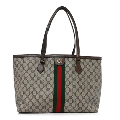 Gucci GG Supreme Monogram Medium Ophidia Shopping Tote Brown 1 of 14