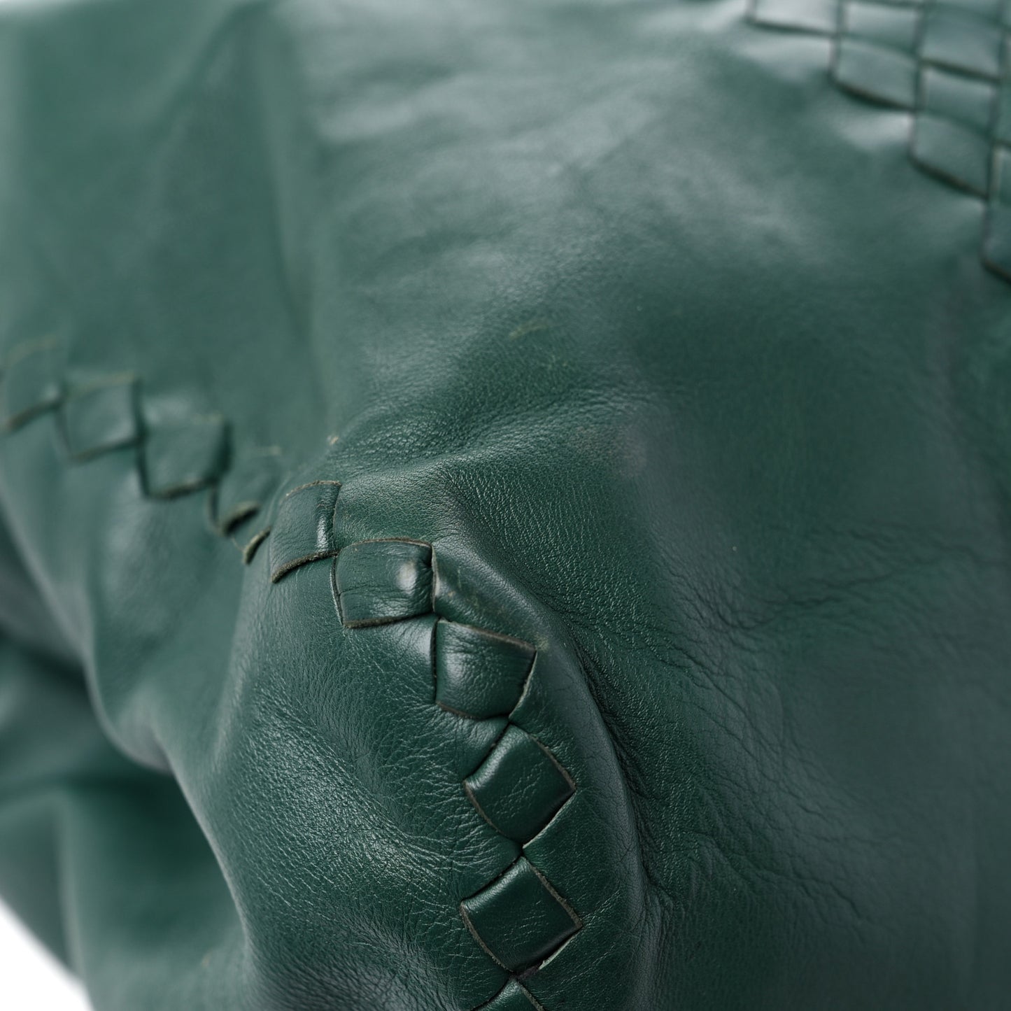 Nappa Intrecciato Convertible Tote Dark Green