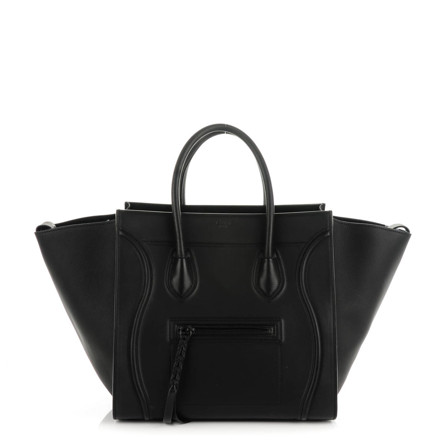 Smooth Calfskin Medium Phantom Luggage Black